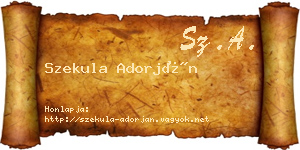 Szekula Adorján névjegykártya